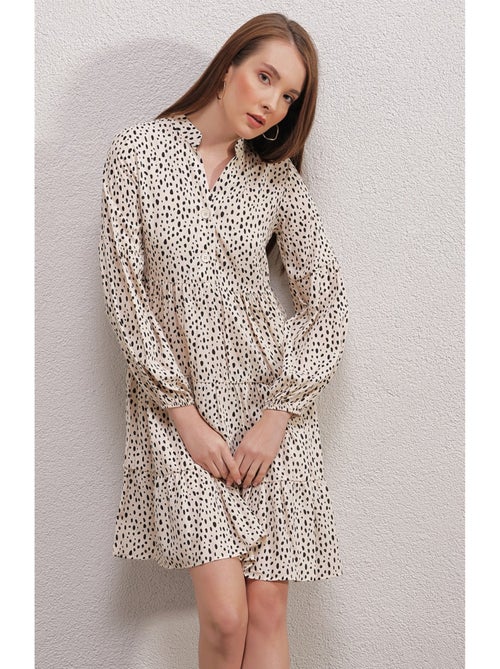 Abito stampato con collo rotondo - Kiabi