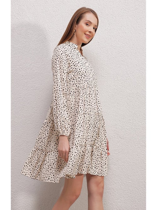 Abito stampato con collo rotondo - Kiabi