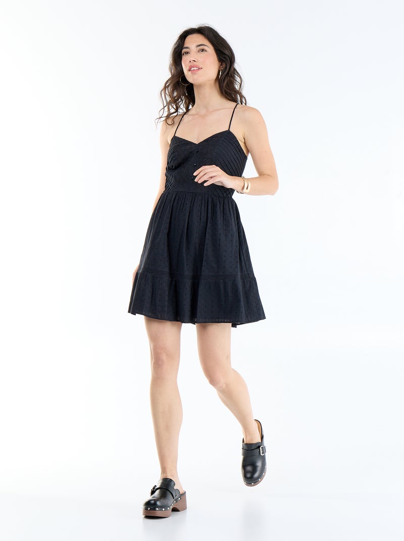 Abito svasato con spalline Nero - Kiabi