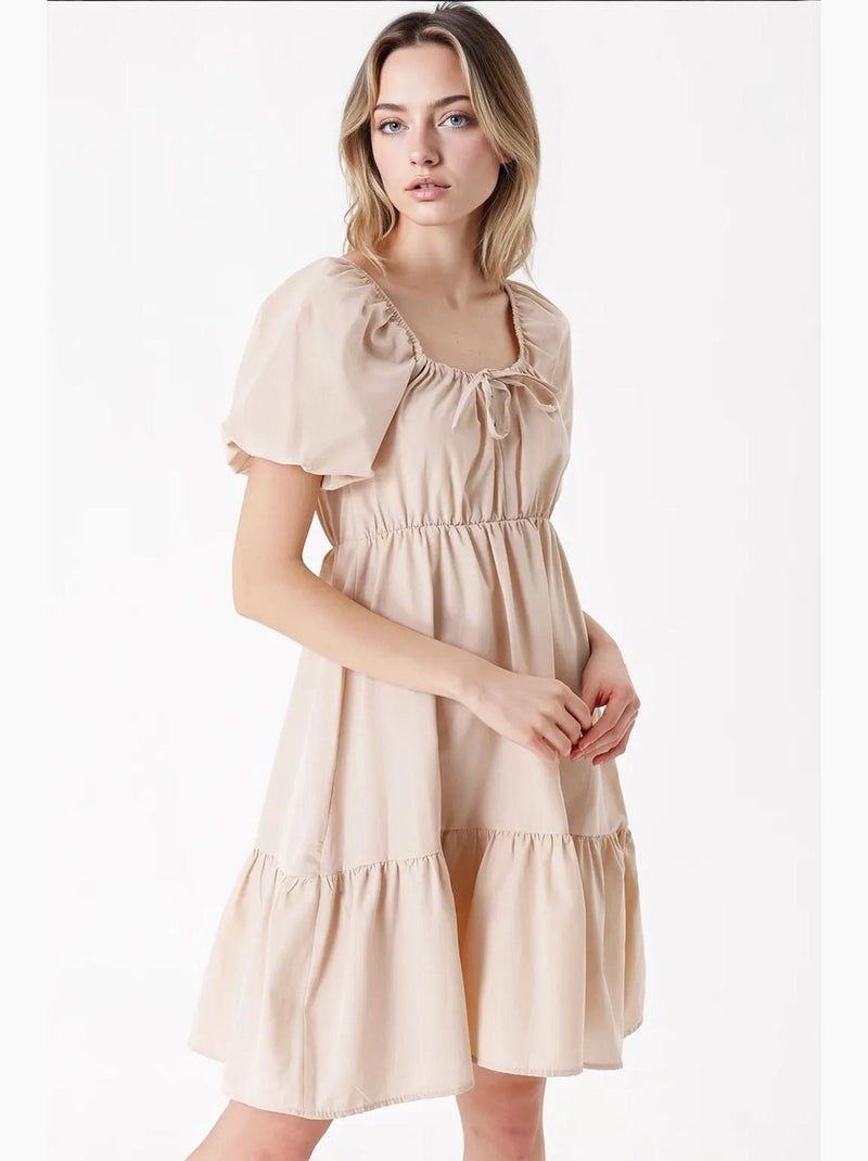 Abito svasato in popeline bdart Beige argilla - Kiabi