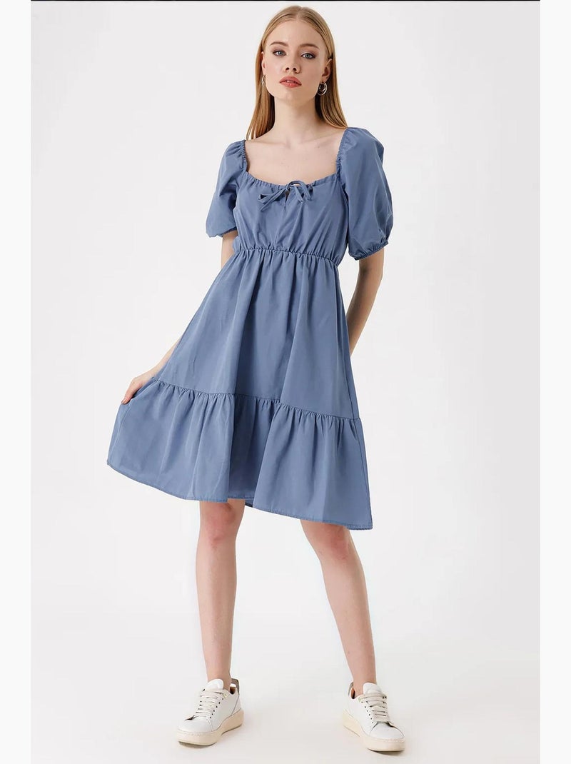 Abito svasato in popeline bdart Blu - Kiabi