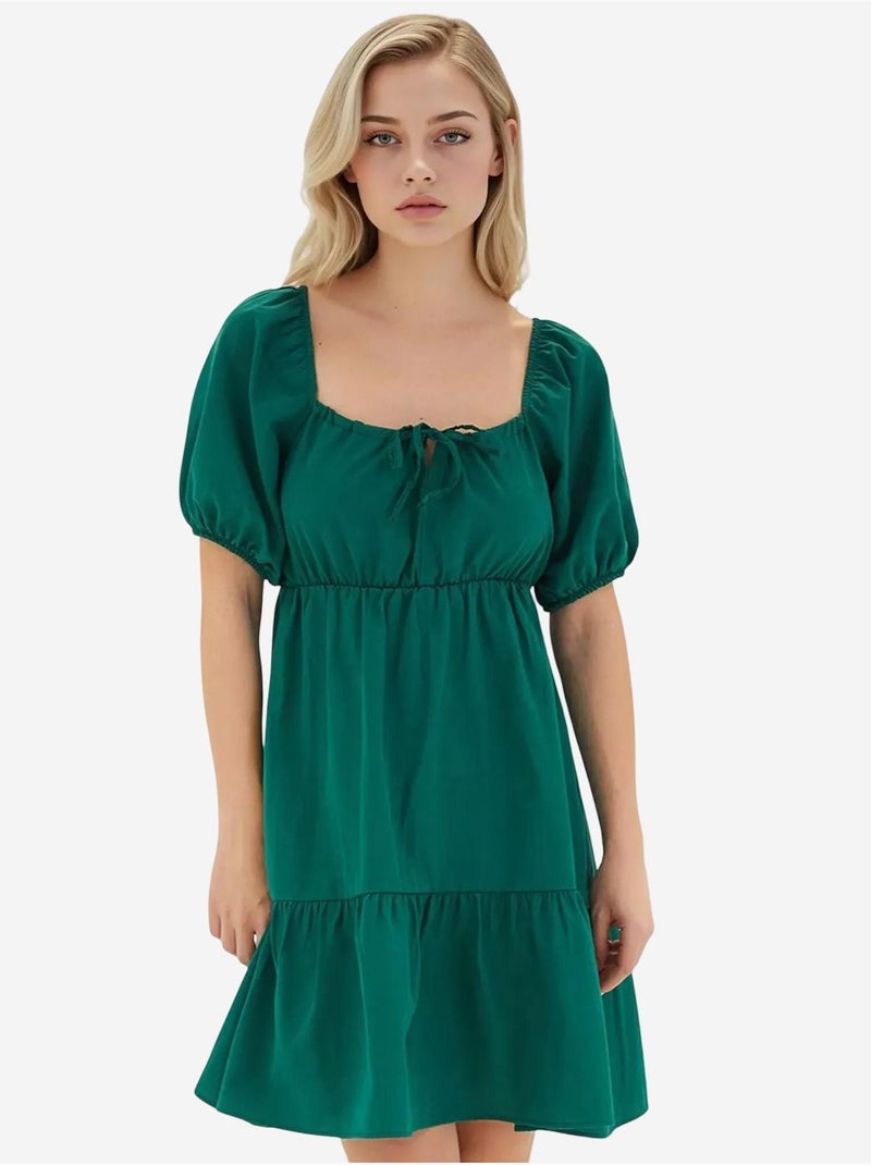 Abito svasato in popeline bdart Verde smeraldo - Kiabi