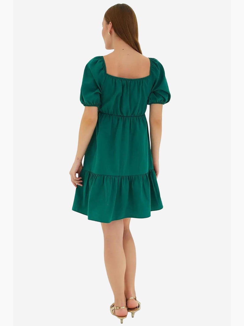 Abito svasato in popeline bdart Verde smeraldo - Kiabi