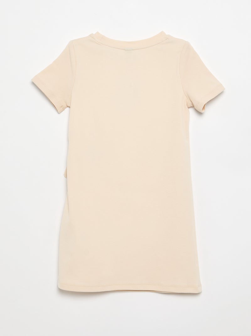 Abito t-shirt con nodo laterale Beige - Kiabi