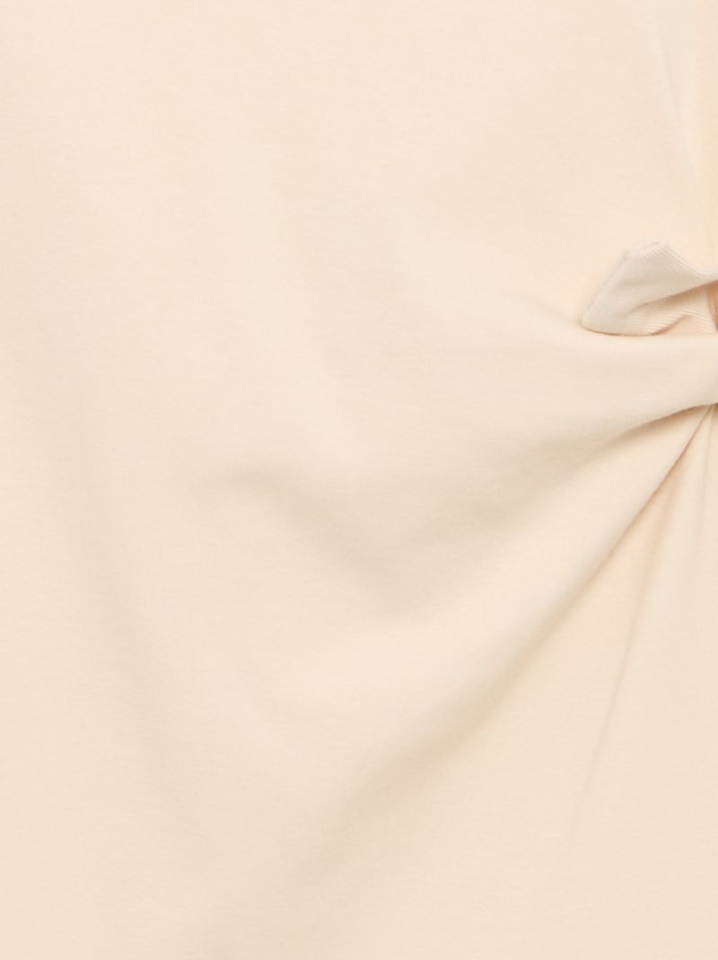 Abito t-shirt con nodo laterale Beige - Kiabi