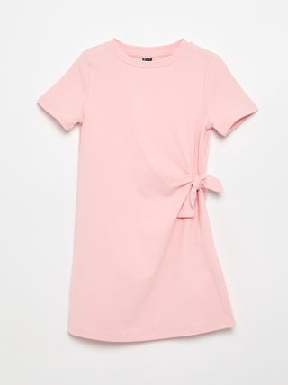Abito t-shirt con nodo laterale