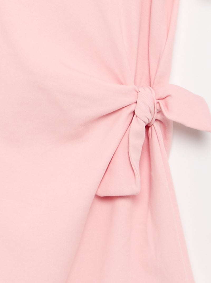 Abito t-shirt con nodo laterale Rosa - Kiabi