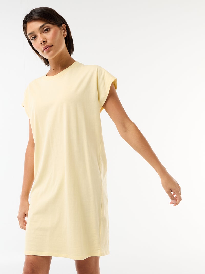 Abito T-shirt corto a maniche corte Giallo - Kiabi