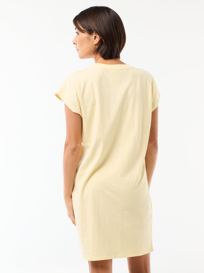 Abito T-shirt corto a maniche corte Giallo - Kiabi
