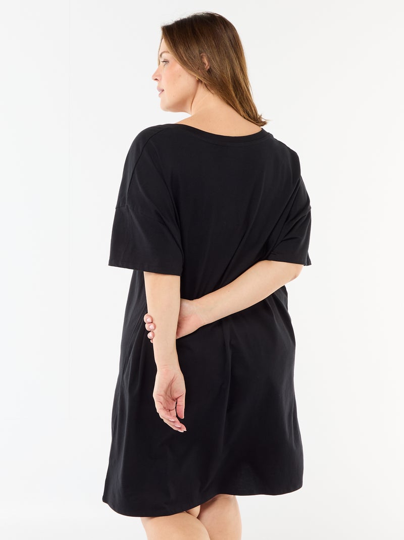 Abito T-shirt corto a maniche corte Nero - Kiabi