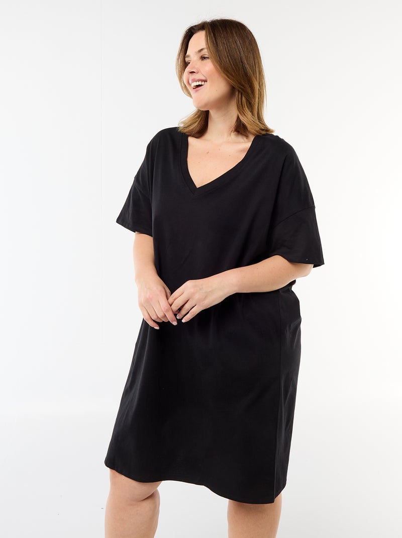 Abito T-shirt corto a maniche corte Nero - Kiabi