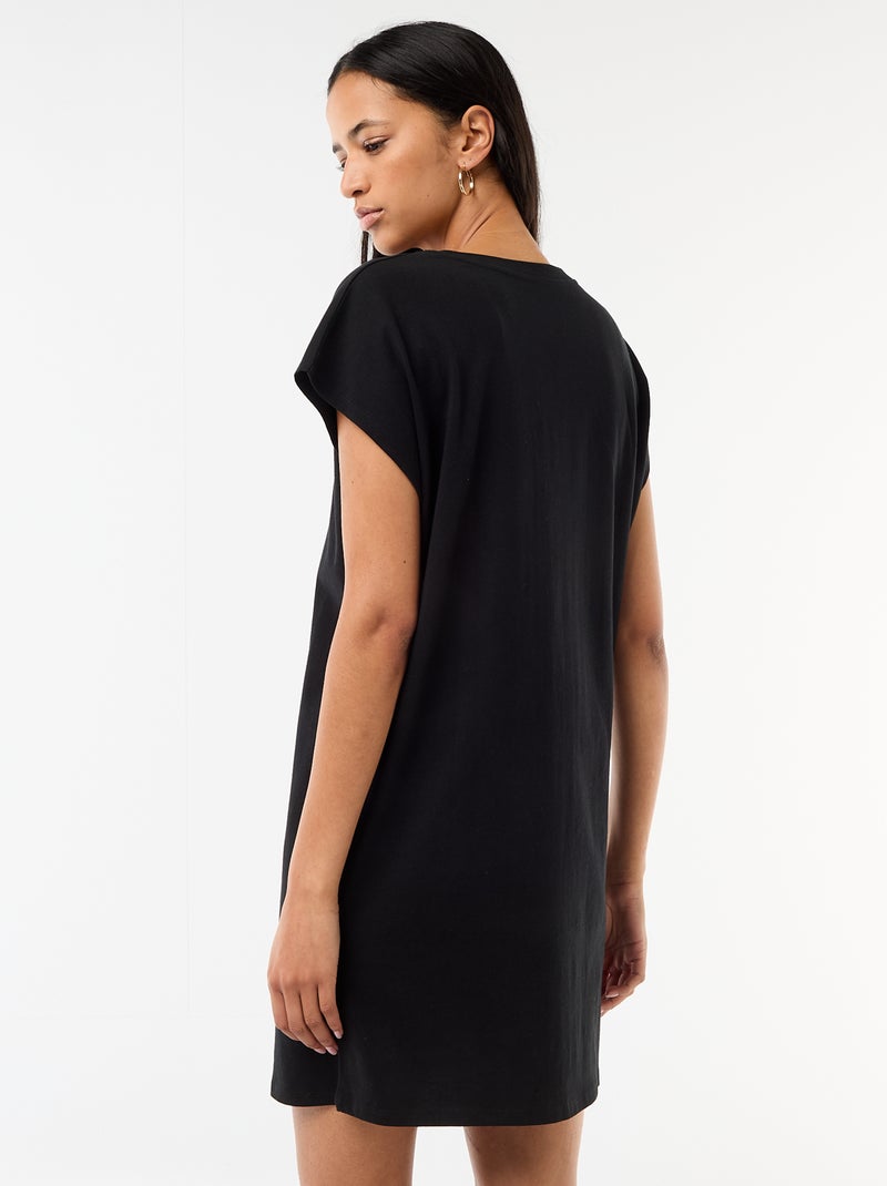 Abito T-shirt corto a maniche corte Nero - Kiabi
