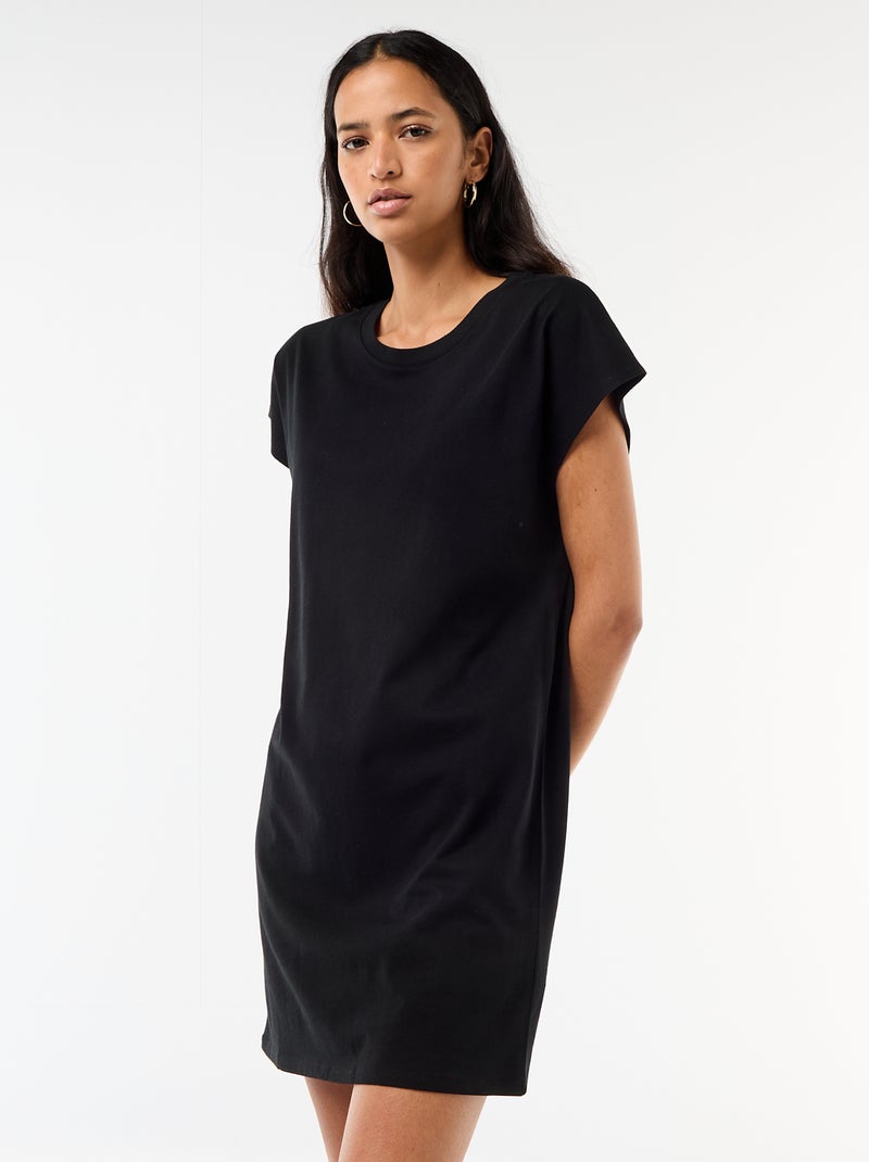 Abito T-shirt corto a maniche corte Nero - Kiabi