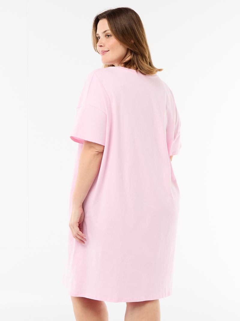 Abito T-shirt corto a maniche corte Rosa - Kiabi
