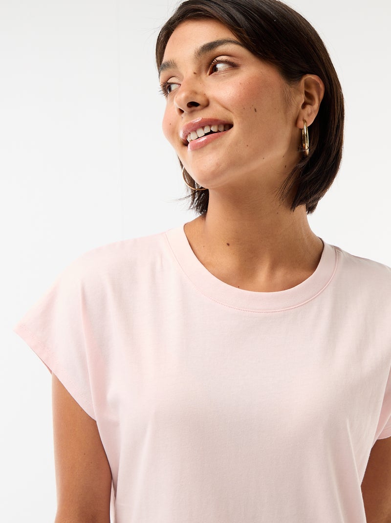 Abito T-shirt corto a maniche corte Rosa - Kiabi