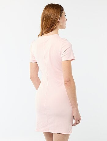 Abito t-shirt corto con fiocco fantasia