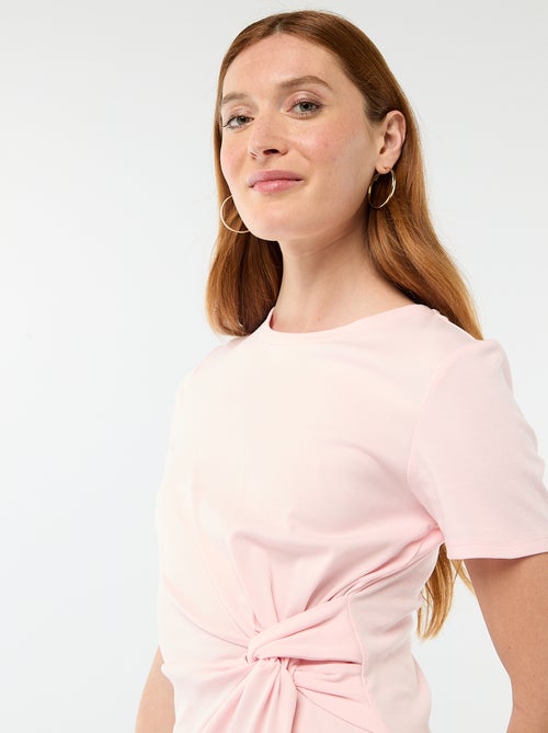 Abito t-shirt corto con fiocco fantasia - Kiabi