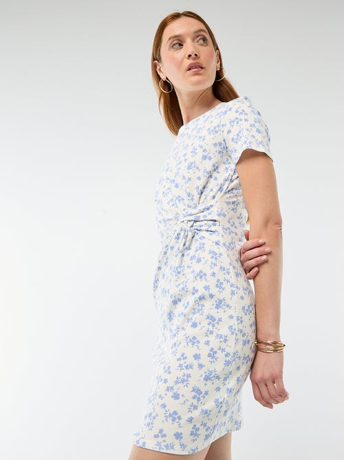 Abito T-shirt corto con nodo decorativo - Kiabi