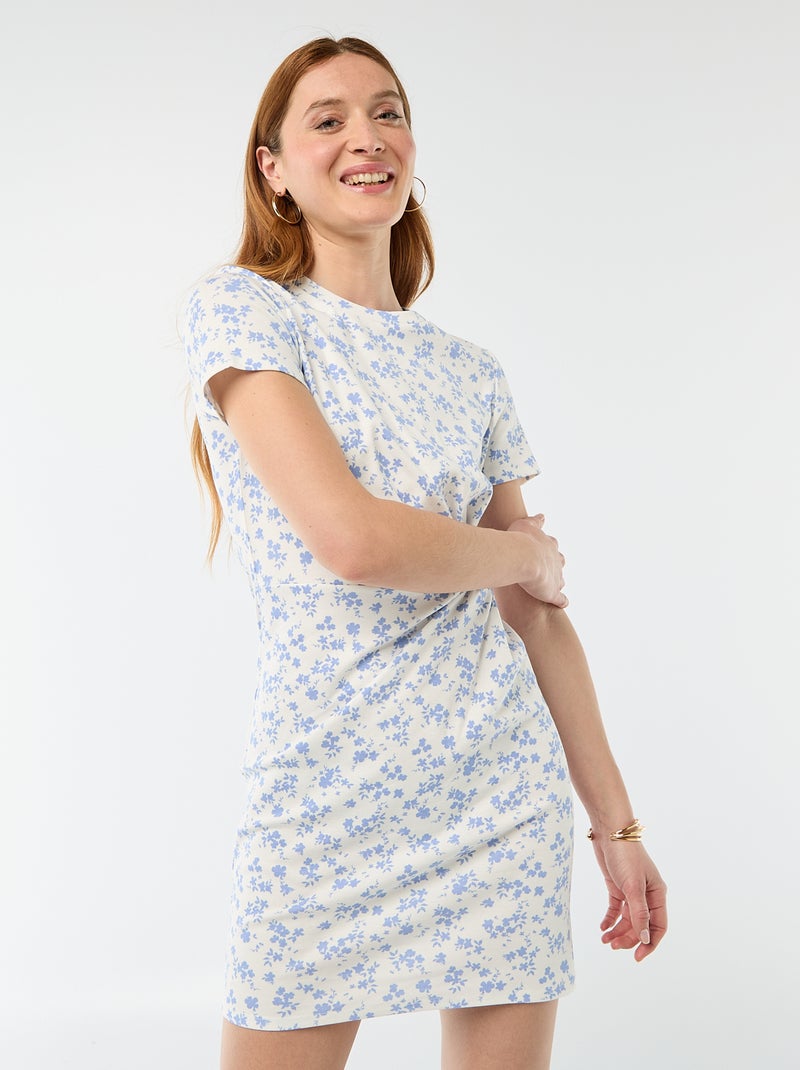 Abito T-shirt corto con nodo decorativo Beige - Kiabi