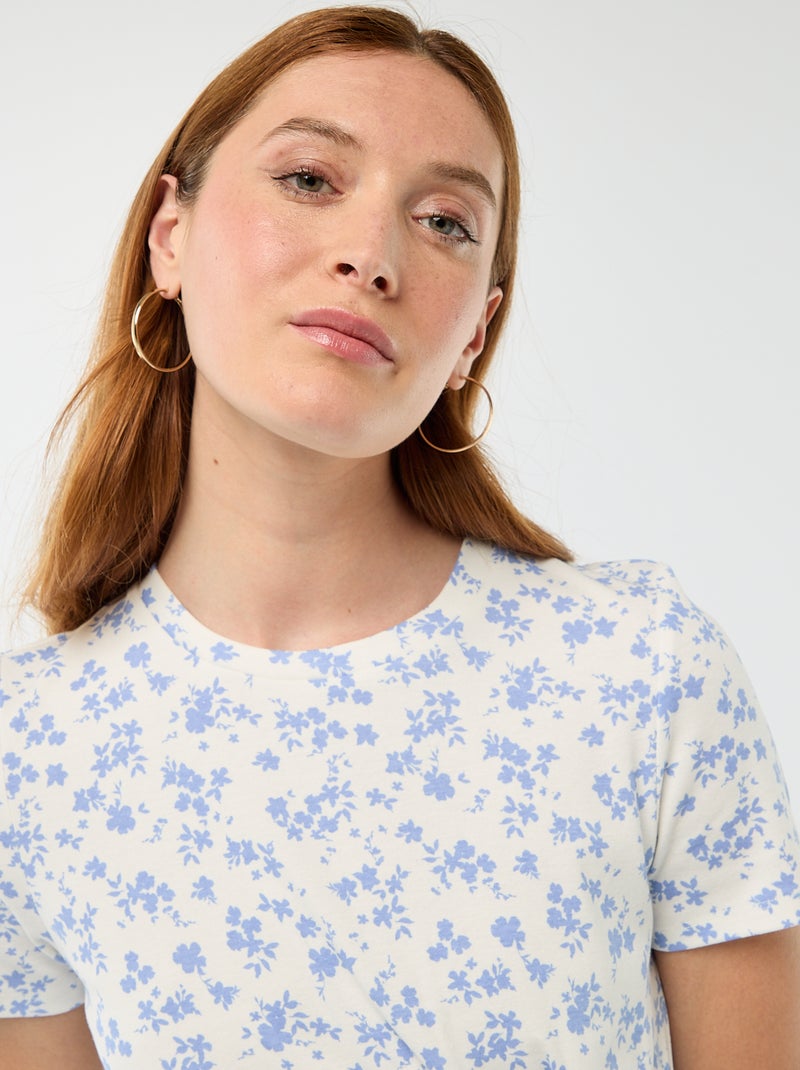 Abito T-shirt corto con nodo decorativo Beige - Kiabi