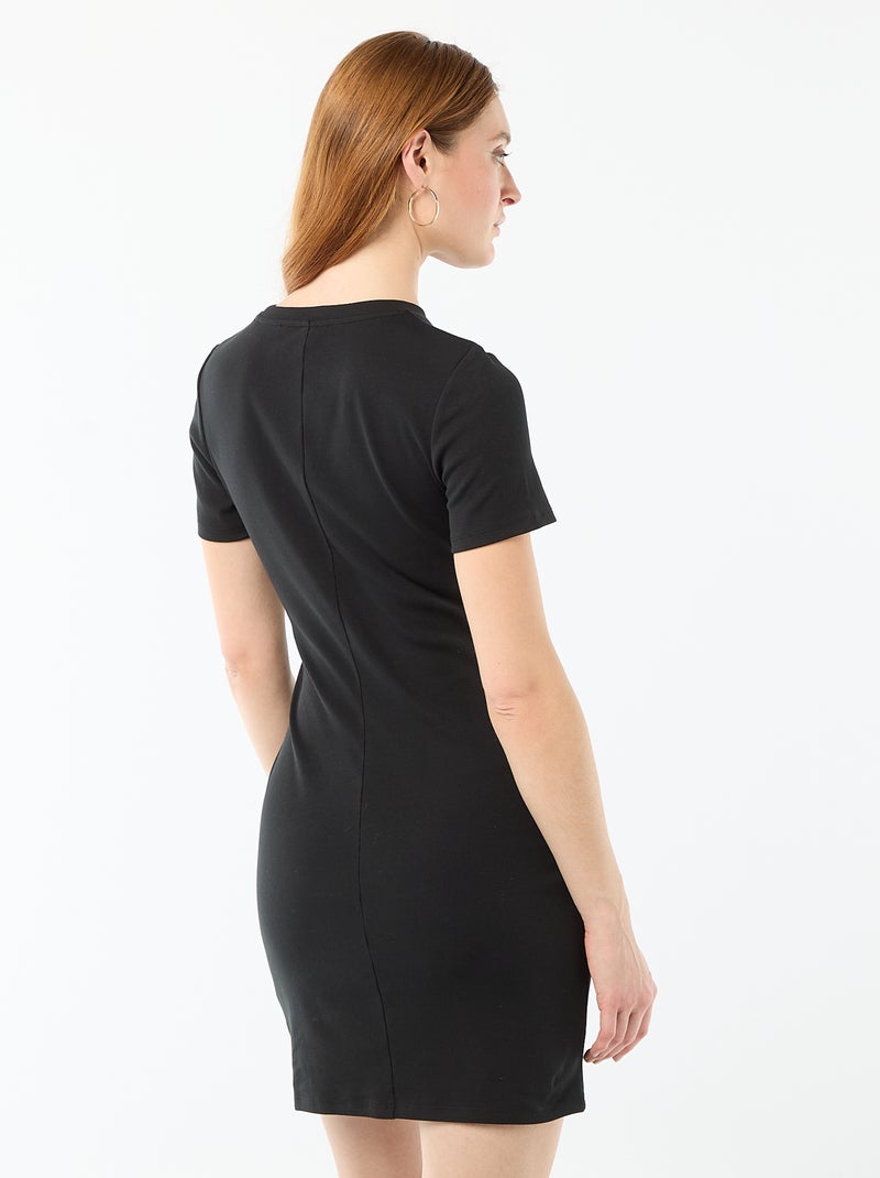 Abito T-shirt corto con nodo decorativo Nero - Kiabi
