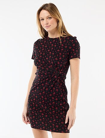 Abito T-shirt corto con nodo decorativo