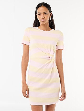 Abito T-shirt corto con nodo decorativo