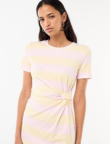 Abito T-shirt corto con nodo decorativo