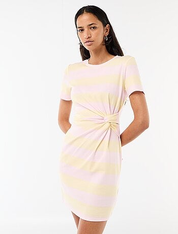 Abito T-shirt corto con nodo decorativo