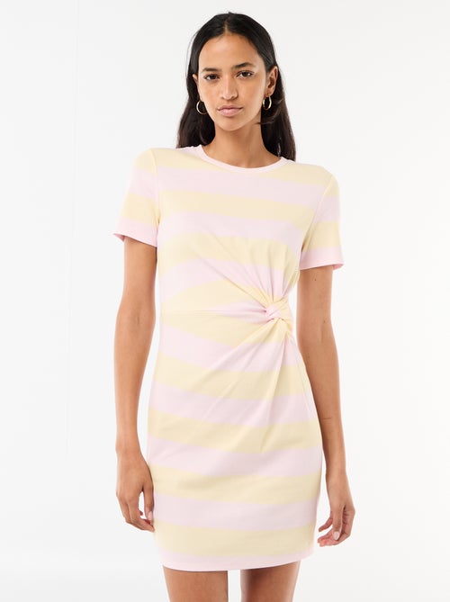 Abito T-shirt corto con nodo decorativo - Kiabi