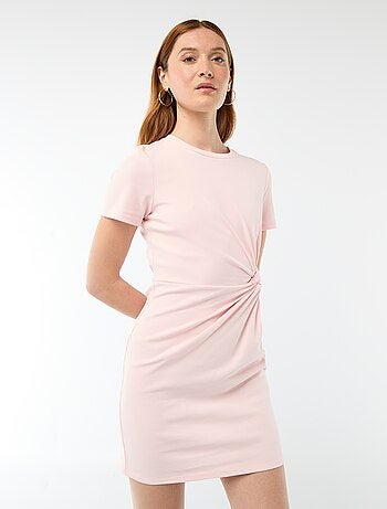 Abito T-shirt corto con nodo decorativo