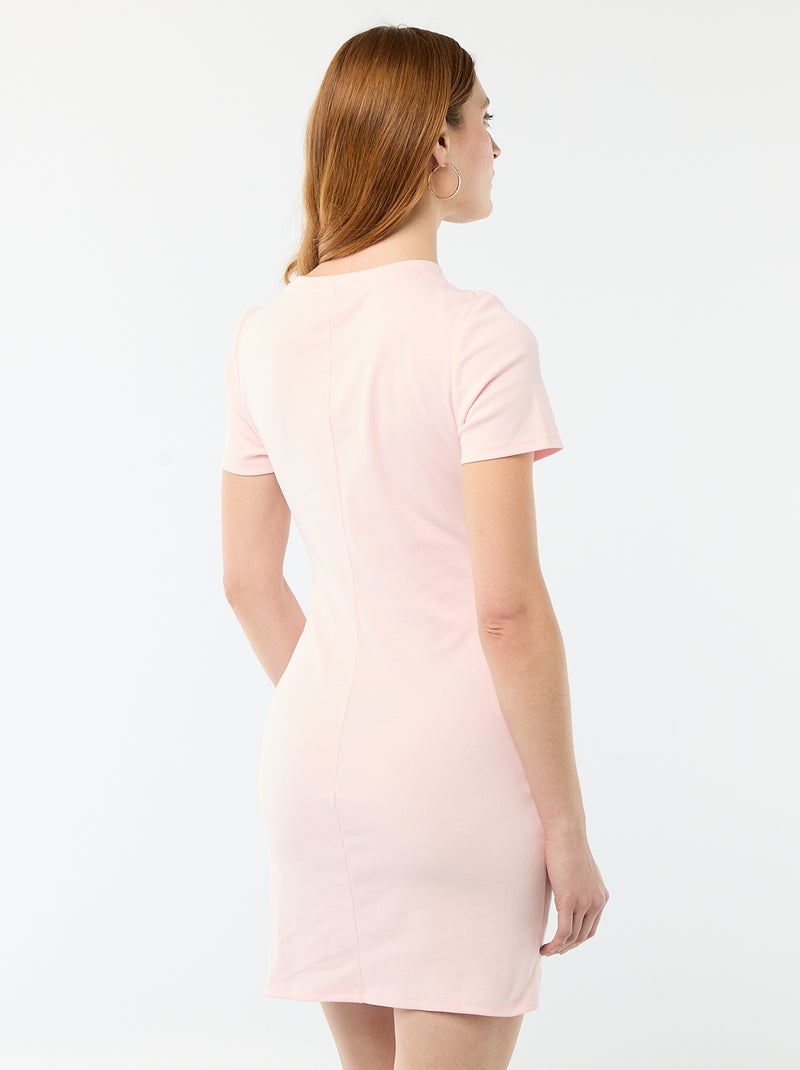Abito T-shirt corto con nodo decorativo Rosa - Kiabi