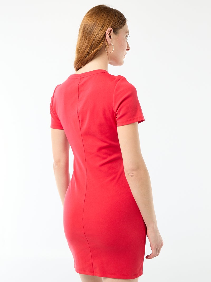 Abito T-shirt corto con nodo decorativo Rosso - Kiabi