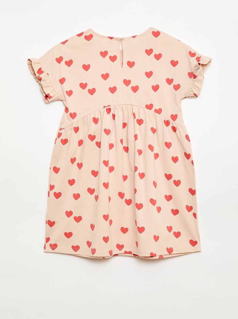 Abito t-shirt leopardato Beige - Kiabi