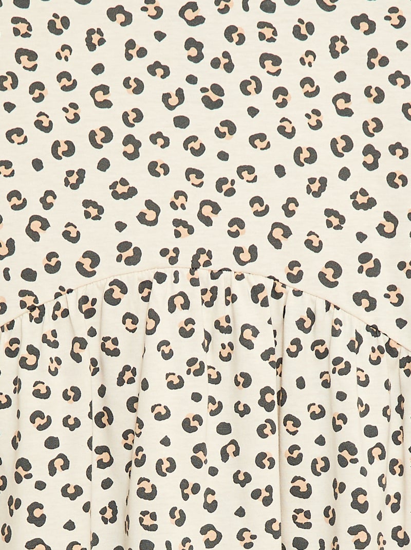 Abito t-shirt leopardato Beige - Kiabi