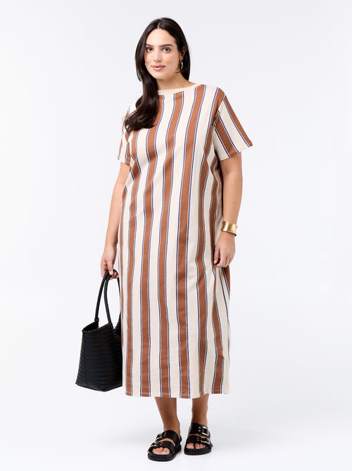 Abito t-shirt lungo tinta unita - Kiabi