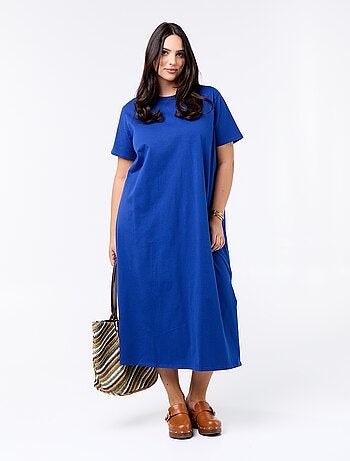 Abito t-shirt lungo tinta unita