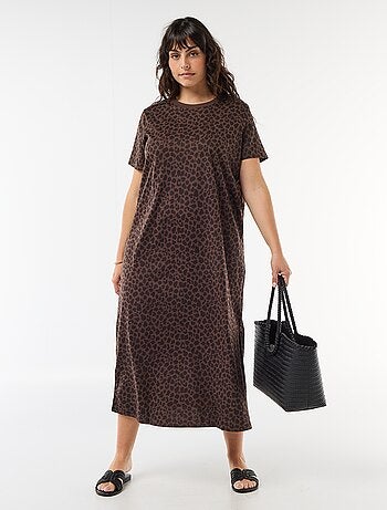 Abito t-shirt lungo tinta unita