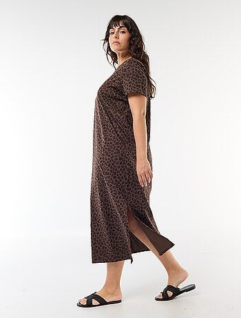 Abito t-shirt lungo tinta unita