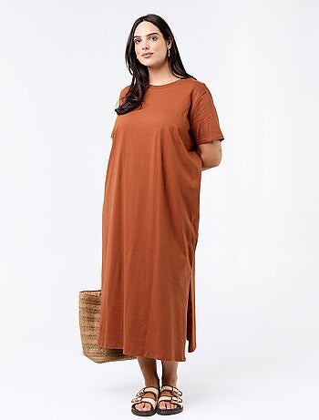 Abito t-shirt lungo tinta unita