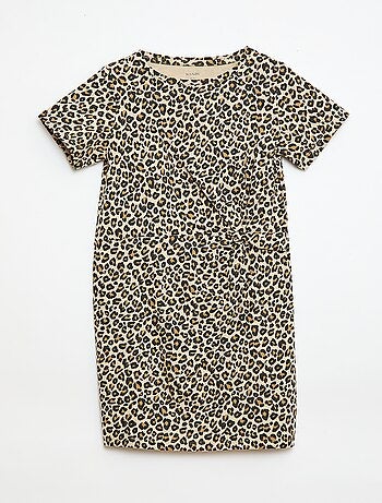 Abito t-shirt midi con fiocco decorativo sul davanti