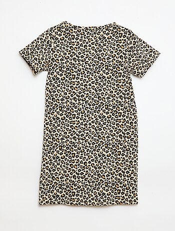 Abito t-shirt midi con fiocco decorativo sul davanti