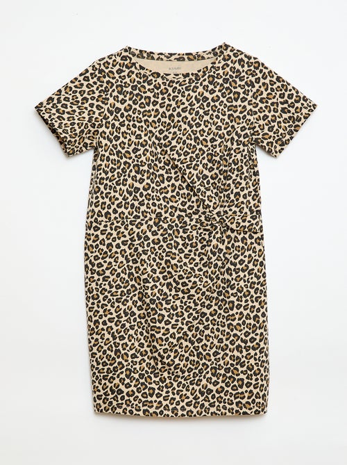 Abito t-shirt midi con fiocco decorativo sul davanti - Kiabi