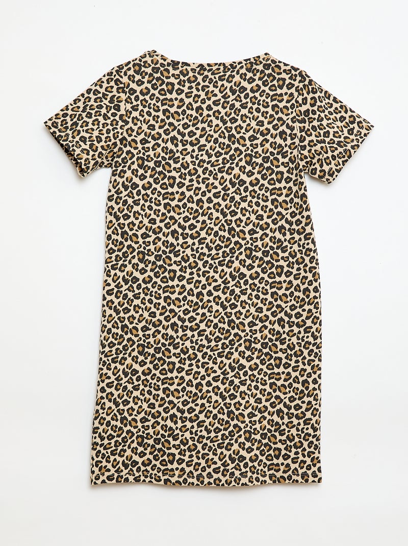 Abito t-shirt midi con fiocco decorativo sul davanti Marrone - Kiabi