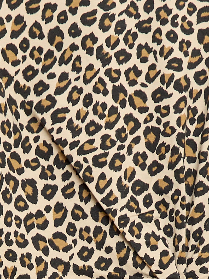 Abito t-shirt midi con fiocco decorativo sul davanti Marrone - Kiabi