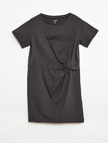 Abito t-shirt midi con fiocco decorativo sul davanti