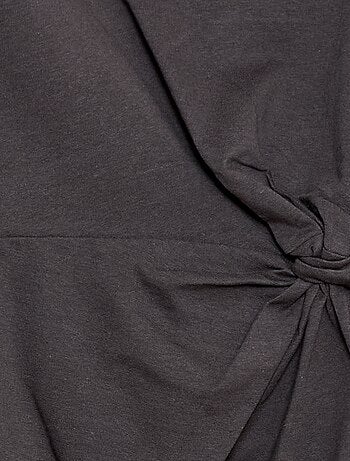 Abito t-shirt midi con fiocco decorativo sul davanti