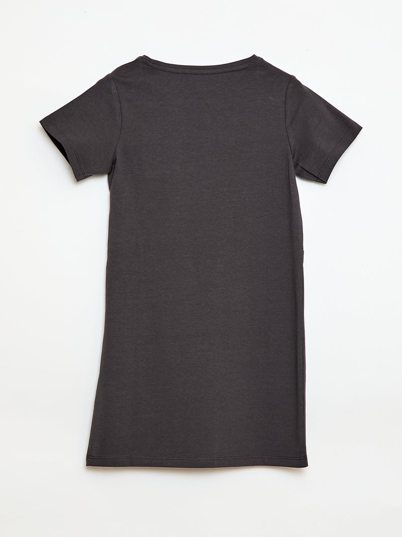 Abito t-shirt midi con fiocco decorativo sul davanti Nero - Kiabi
