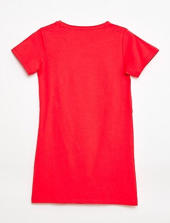 Abito t-shirt midi con fiocco decorativo sul davanti