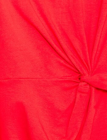 Abito t-shirt midi con fiocco decorativo sul davanti